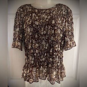 Express Flutter Sleeve Smocked Blouse